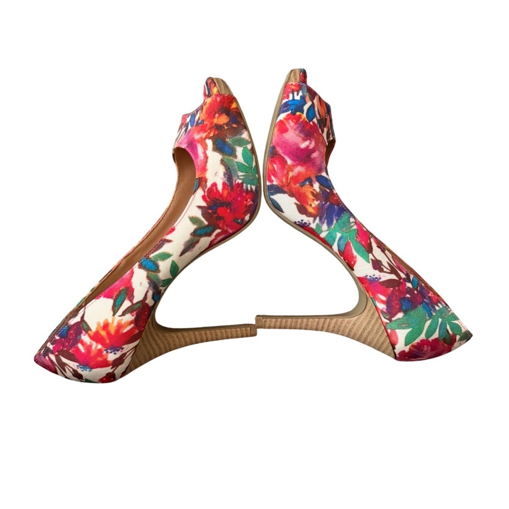 Christian Siriano for Payless Floral Peep Toe Multicolor Stiletto Heels 8.5 - Picture 3 of 5